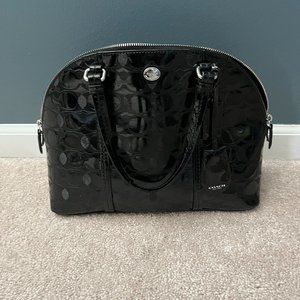 Coach Peyton Patent Leather Domed Satchel Crossbody Bag